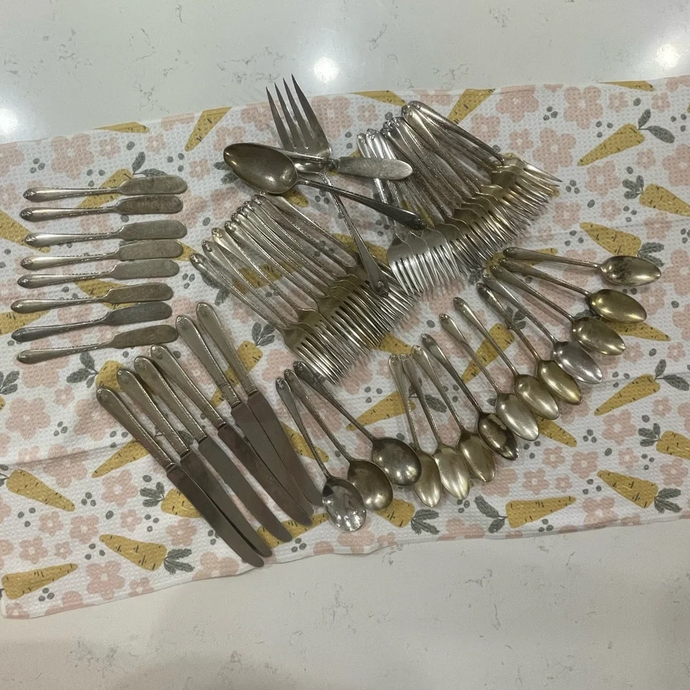 EXQUISITE Wm Rogers Son IS Silverplate Flatware Set 52Pieces